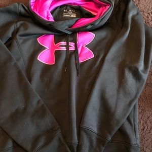 Black and purple/pink under armour hoodie